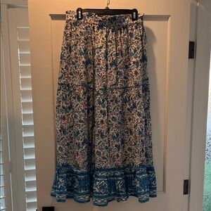 Tuckernuck Blue and White Floral Maxi Skirt